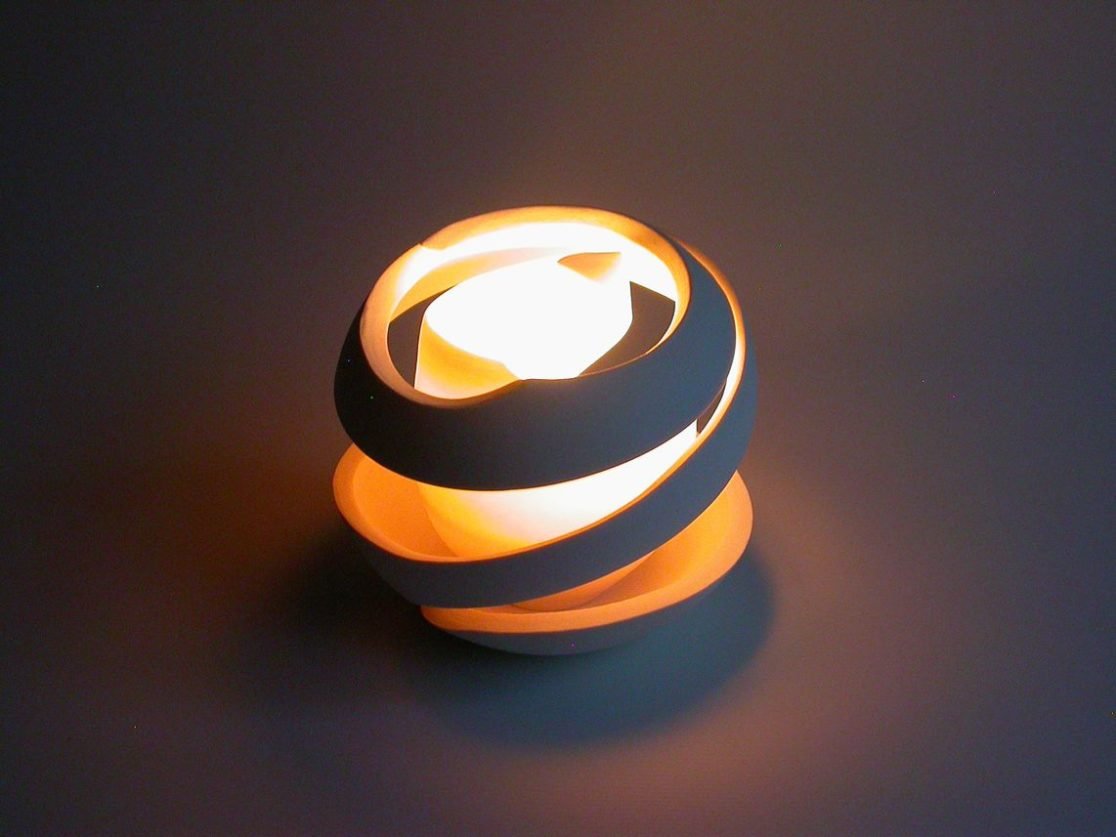 Light from 'Deconstructed' series by Szilvia György, thrown and cut porcelain, electrical fitting