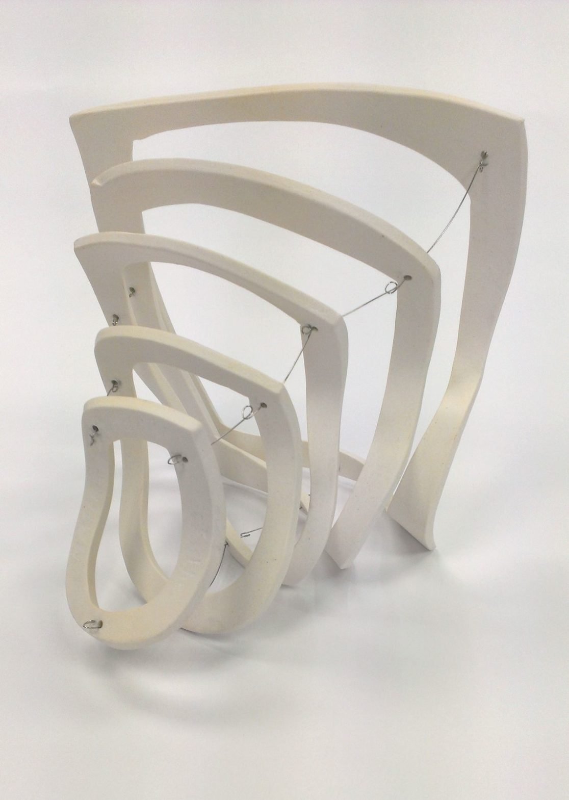 Sculpture from 'Deconstructed' series by Szilvia György, thrown and cut porcelain, wire