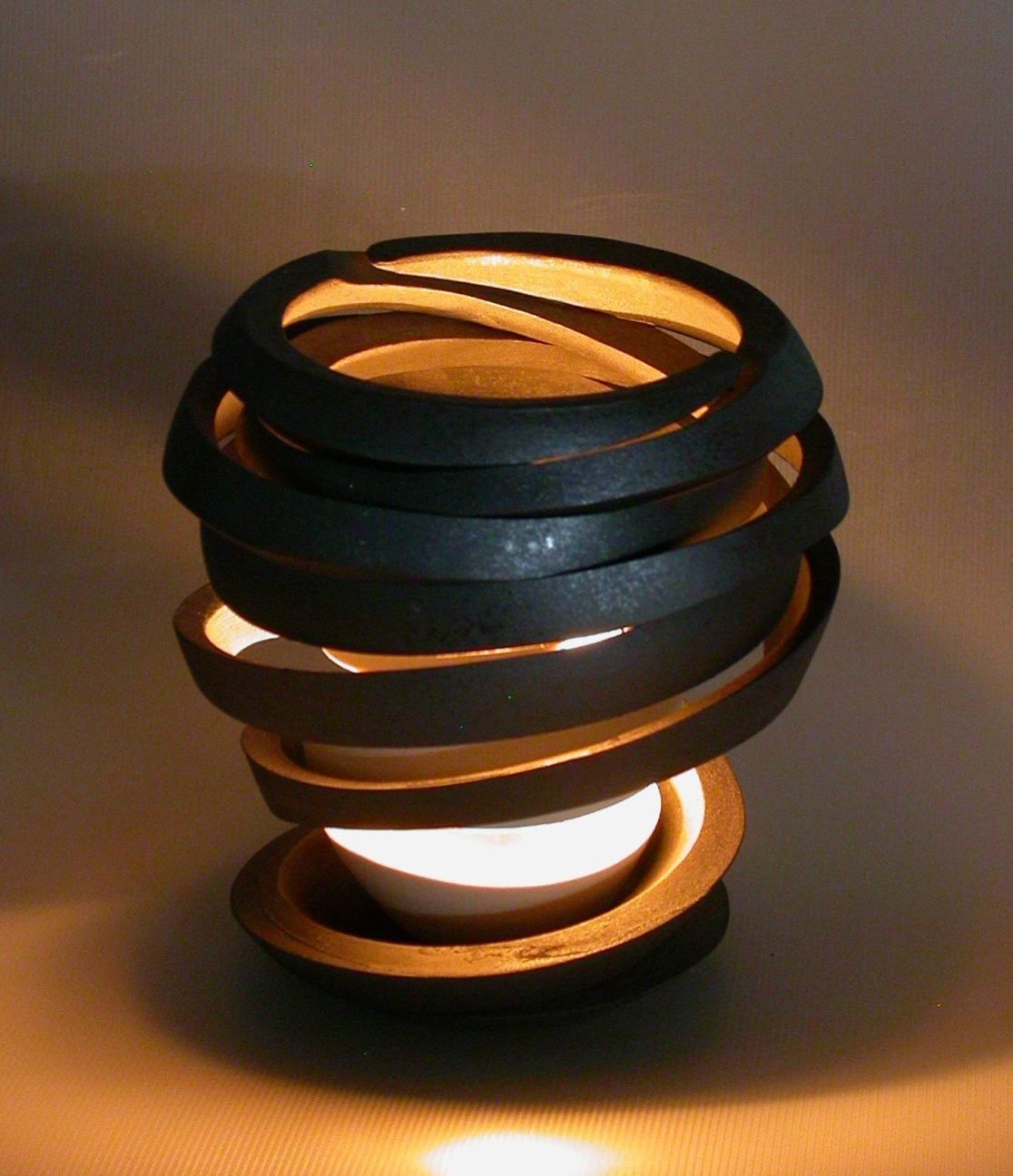 Light from 'Deconstructed' series by Szilvia György, thrown and cut porcelain, electrical fitting