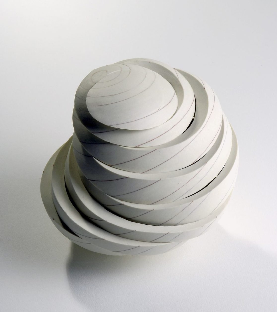 Sculpture from 'Deconstructed' series by Szilvia György, thrown and cut porcelain