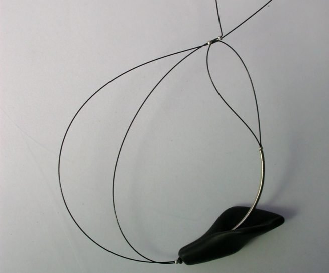 Stainless steel Brazilian stone pendant by Szilvia György