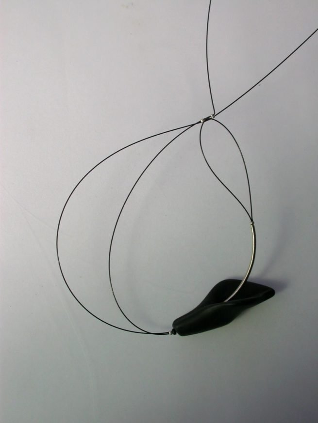 Stainless steel Brazilian stone pendant by Szilvia György