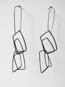 Geometric Chain Earrings Black Bold, by Szilvia György